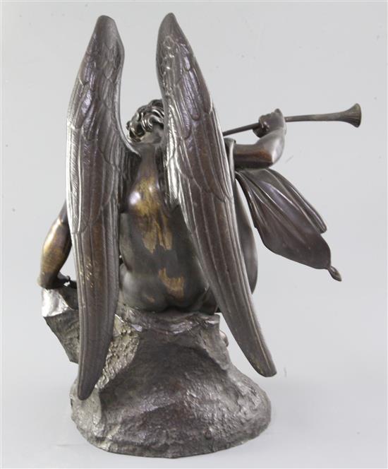 Jean Francois Theodore Gechter (1796-1844). A second quarter of the 19th century French bronze figure of an angel, height 13.75in.